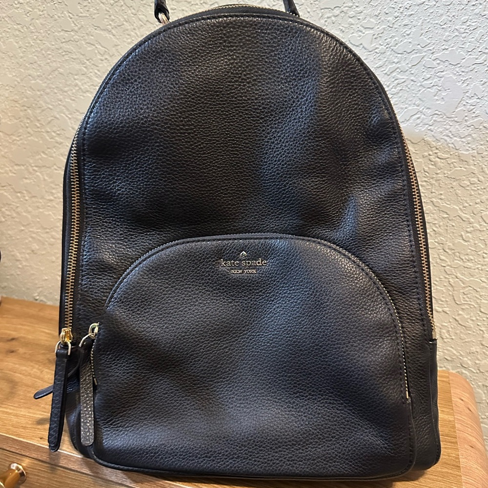 Kate Spade Black Leather Backpack